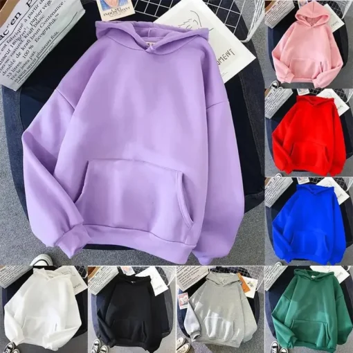 Pullover Casual Solid Hoodie