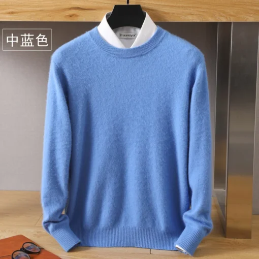 Men's 100% Pure Mink Cashmere Sweater - Image 12