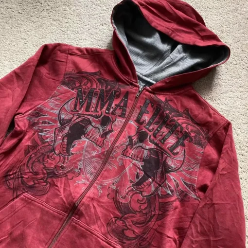 Red Y2K Zipper Hoodie - Image 14