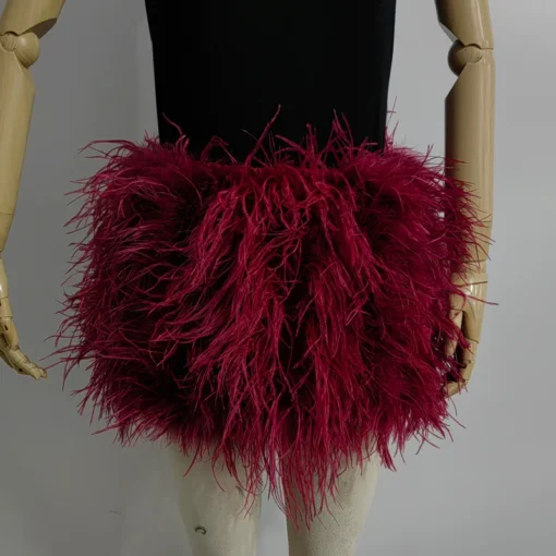 Ostrich Feather Mini Skirt - Image 41