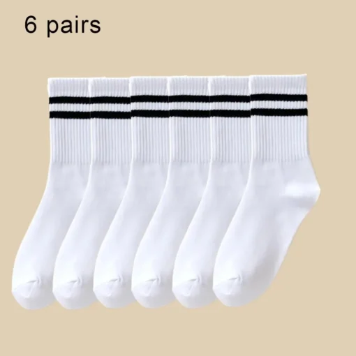 6 Pairs Breathable Mid Socks - Image 15