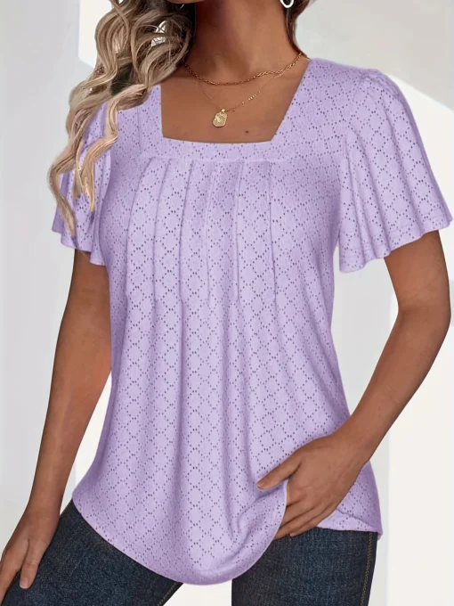 Loose Ruffle Hollow Top - Image 14
