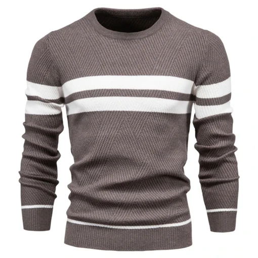 O-neck Patchwork Long Sleeve Warm Slim Sweaters - Image 8