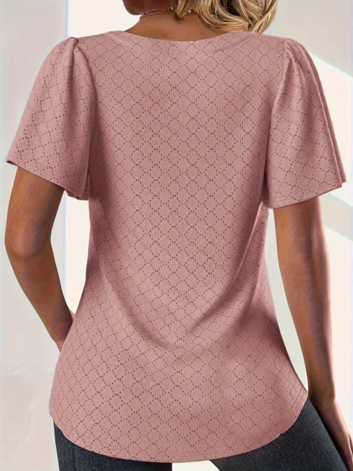 Loose Ruffle Hollow Top - Image 22