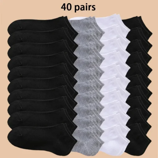 Unisex 40/20/10 Pairs of Solid Color Socks