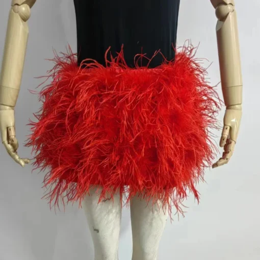 Ostrich Feather Mini Skirt - Image 35