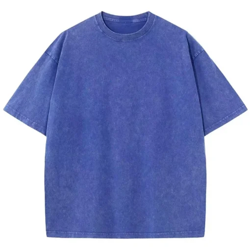 American Style Retro Heavyweight Solid Color Short Sleeved T-shirt - Image 12