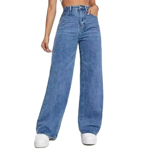 High Waisted All-In-One Blue Jeans - Image 6