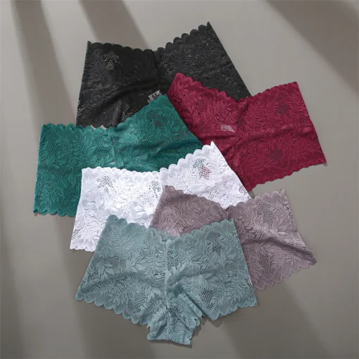 FINETOO 4pcs Lace Floral Underwear - Image 4