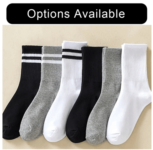 6 Pairs Breathable Mid Socks - Image 23