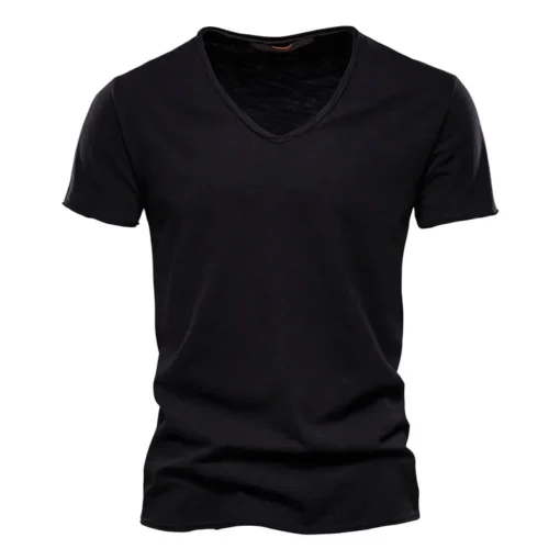 Slim Fit solid Male Short Sleeve T-Shirt - Image 4