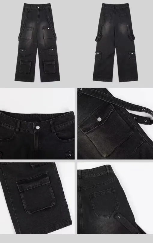 2024 Y2K Multiple Pockets Baggy Cargo Jeans Pants - Image 10