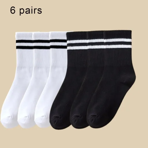 6 Pairs Breathable Mid Socks - Image 14