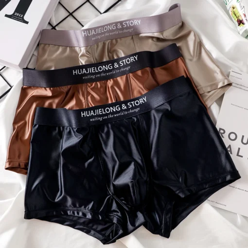 3PCS/Pack Luxury Ice Silk Satin-like Boxers - Image 8