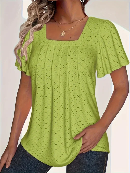 Loose Ruffle Hollow Top - Image 24