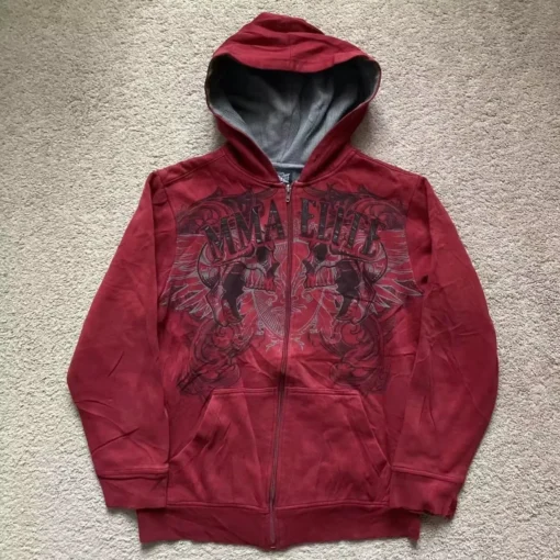 Red Y2K Zipper Hoodie - Image 5