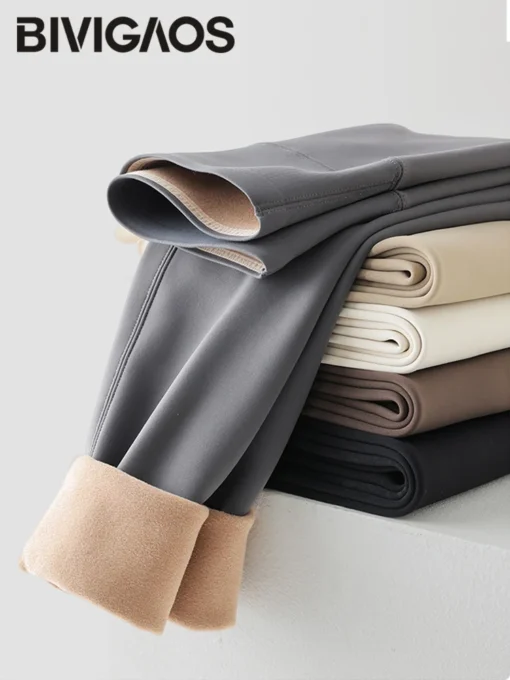 BIVIGAOS High Waist Fleece Leggings - Image 6