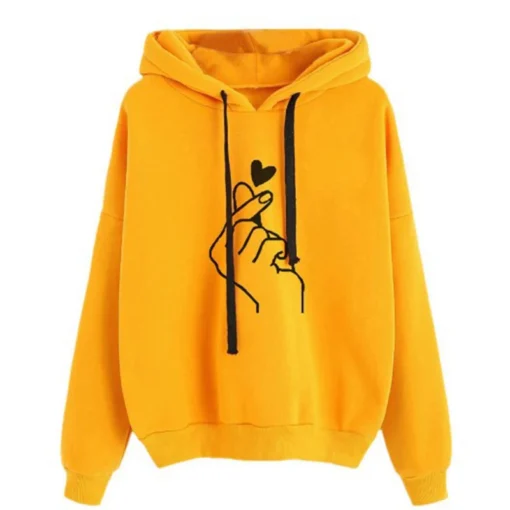 Finger Heart Fleece Hoodie - Image 6