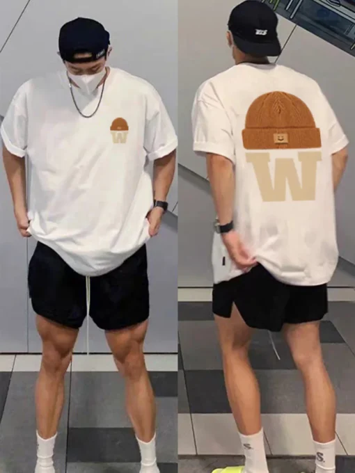 Heavyweight Retro Men's English Letters T-shirt
