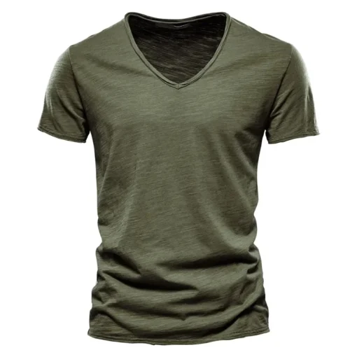 Slim Fit solid Male Short Sleeve T-Shirt - Image 11
