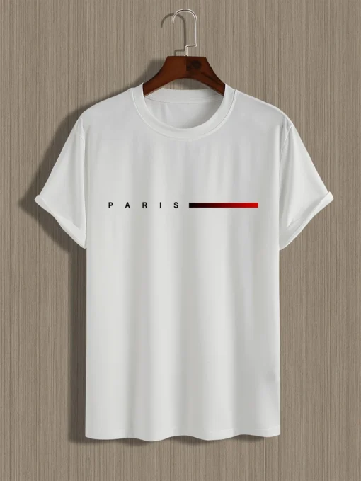 100% cotton loose PARIS Creative Letter print T-Shirt - Image 4