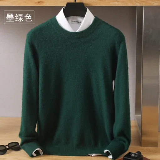 Men's 100% Pure Mink Cashmere Sweater - Image 19
