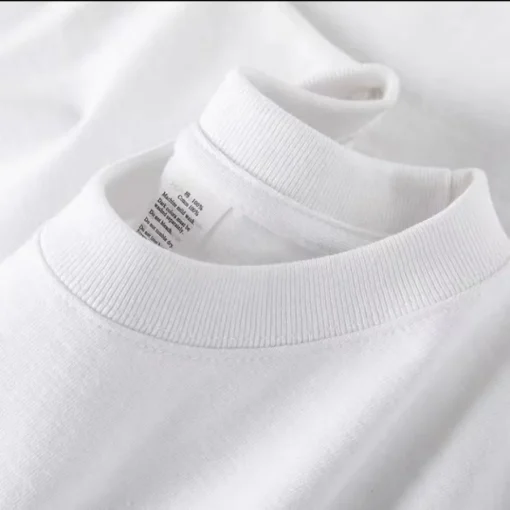 100% Cotton Solid Colour O Neck Short-sleeved Tops - Image 5
