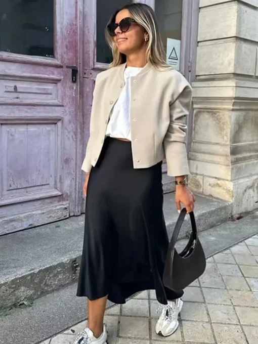 TRAF Satin High Waist Skirt - Image 2