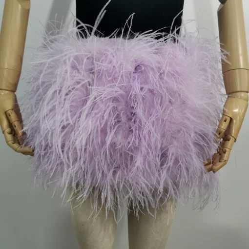 Ostrich Feather Mini Skirt - Image 47
