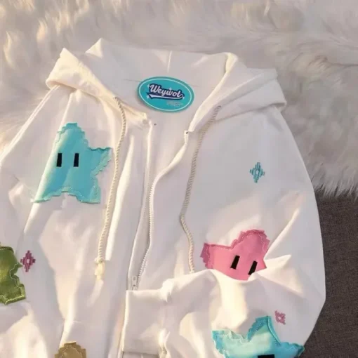 Y2K Oversized Kawaii Zip Up Hoodie - Image 3