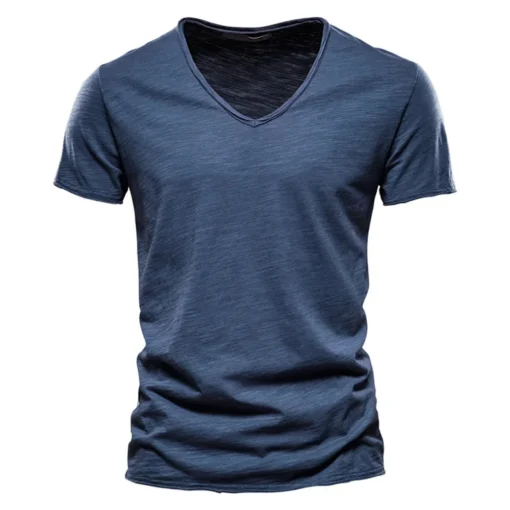 Slim Fit solid Male Short Sleeve T-Shirt - Image 5
