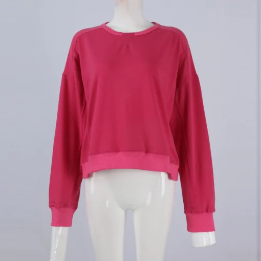 Long-Sleeved Simple Sweatshirt - Image 18