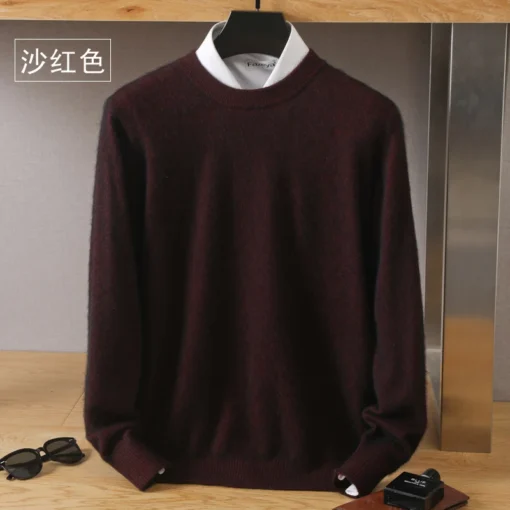 Men's 100% Pure Mink Cashmere Sweater - Image 20