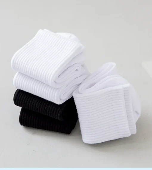 5Pairs Brand Men Cotton New Style White Socks - Image 14