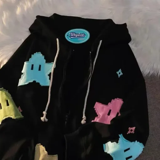 Y2K Oversized Kawaii Zip Up Hoodie - Image 2