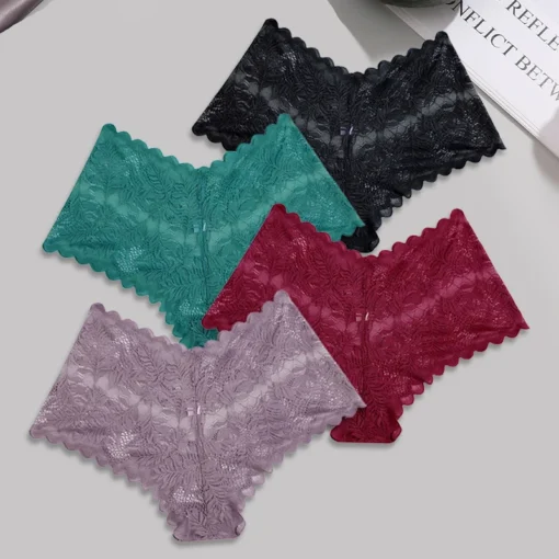 FINETOO 4pcs Lace Floral Underwear - Image 11