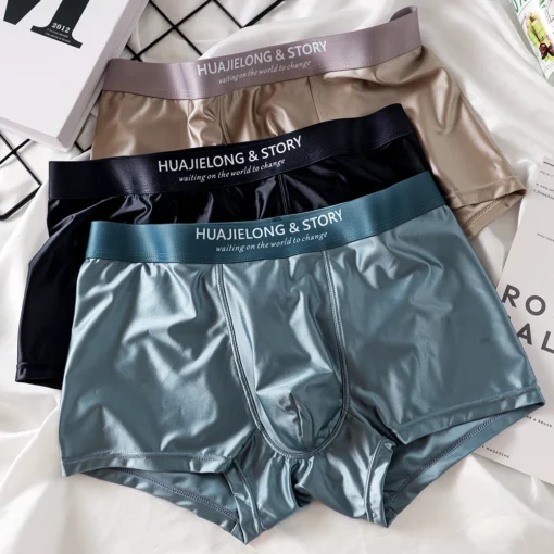 3PCS/Pack Luxury Ice Silk Satin-like Boxers - Image 9