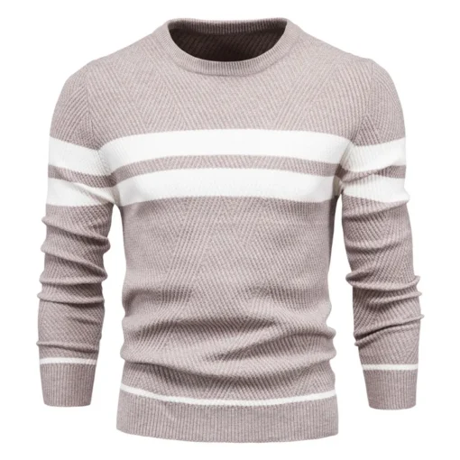 O-neck Patchwork Long Sleeve Warm Slim Sweaters - Image 11