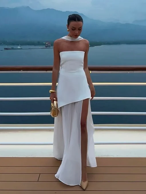 Strapless Ribbon Dress - Image 7