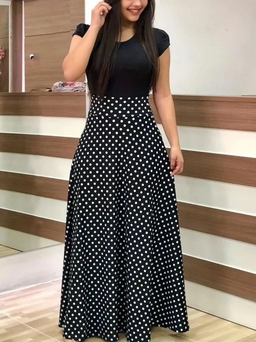 Flower Print Short Sleeved Dress - Image 9