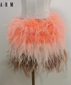 Ostrich Feather Mini Skirt