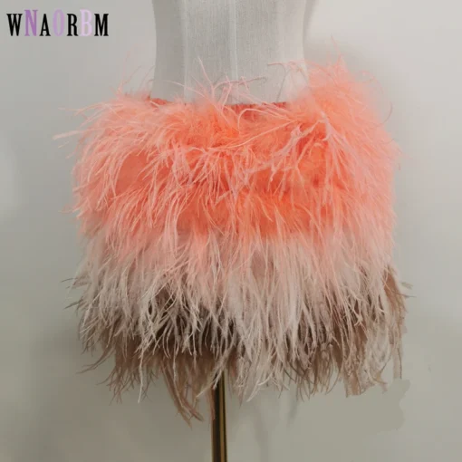 Ostrich Feather Mini Skirt