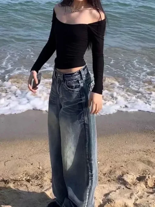 HOUZHOU Vintage Baggy Jeans - Image 2