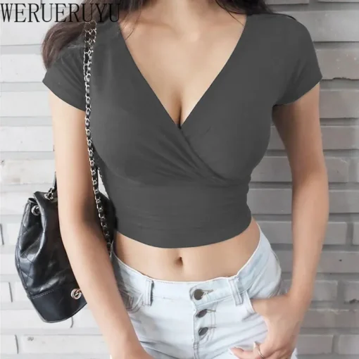 Sexy V-neck T-shirt - Image 4