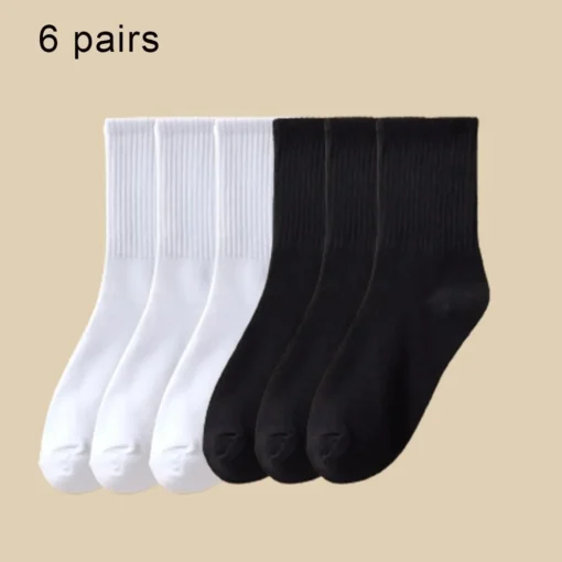 6 Pairs Breathable Mid Socks - Image 12