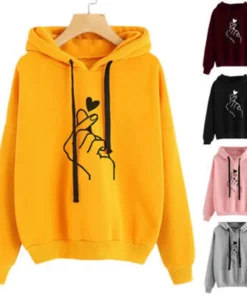 Finger Heart Fleece Hoodie
