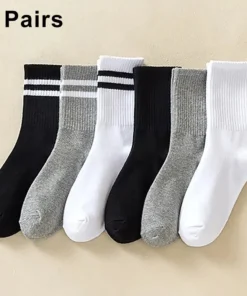 6 Pairs Breathable Mid Socks