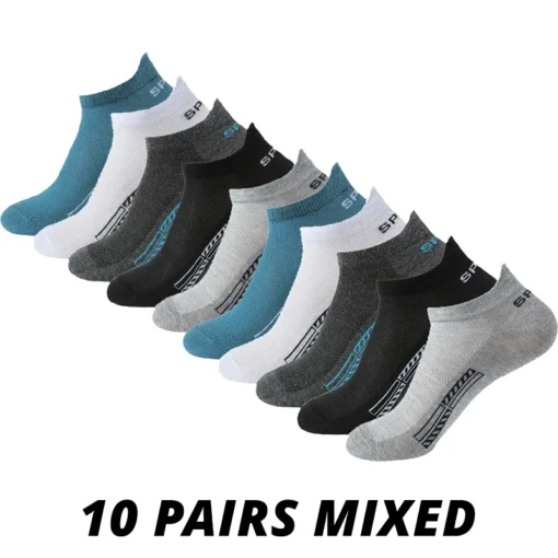 Men's Summer Thin Mesh Breathable Polyester Sports Socks - Image 14