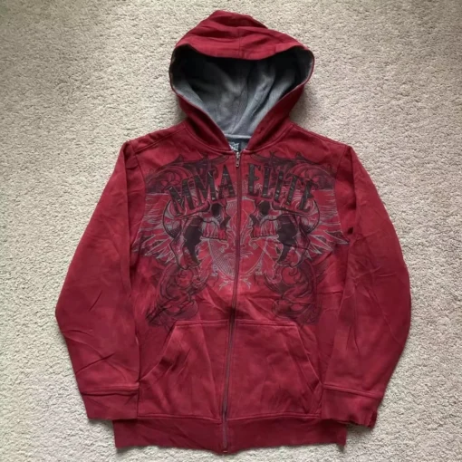 Red Y2K Zipper Hoodie - Image 15