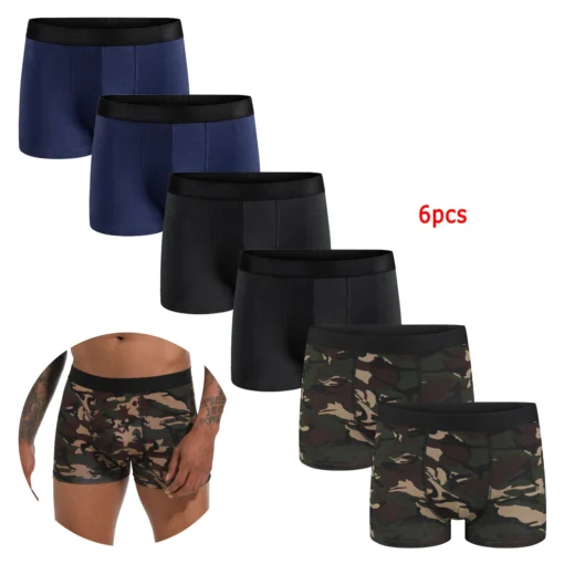 6pcs pack Black Boxer Shorts - Image 5